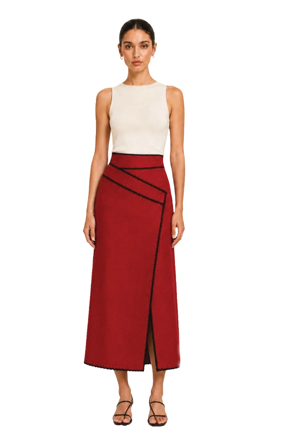 LINEN SOLENE WRAP SKIRT | STYLE - IXLSSWA08