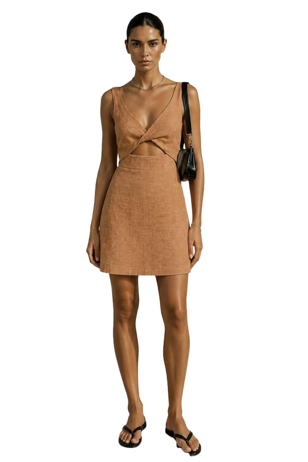 LINEN TWIST MINI DRESS | STYLE - IXLDTMA07