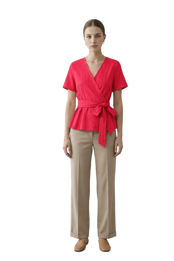 LINEN MUSE WRAP TOP | STYLE - IXLTMWA02