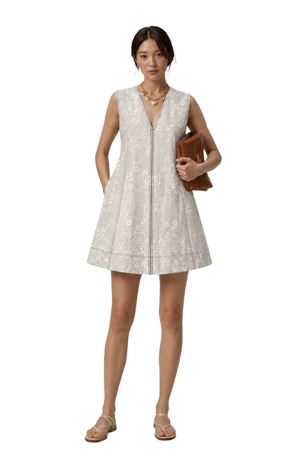 LINEN SWING MINI DRESS | STYLE - IXLDSMA09
