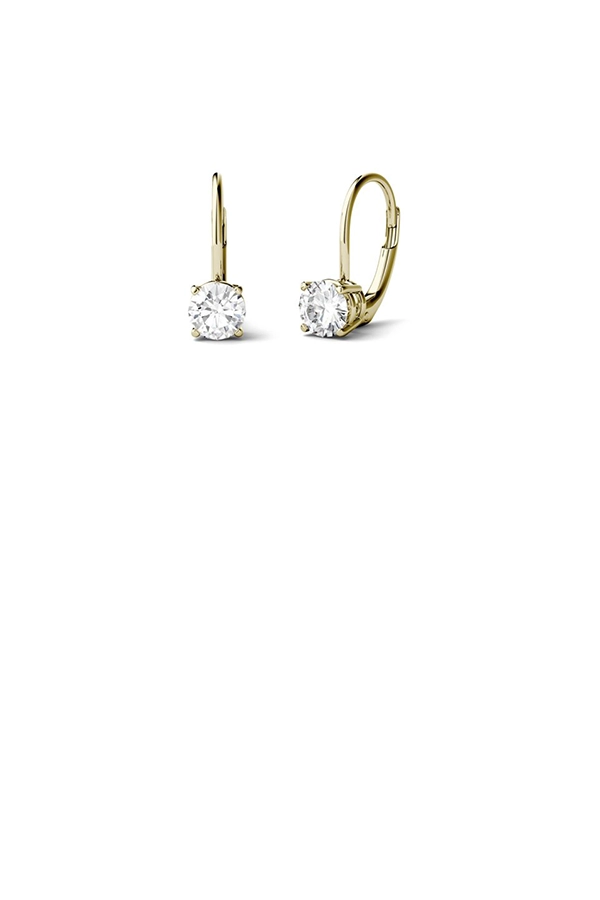 SOLITIRE LEVER BACK EARINGS