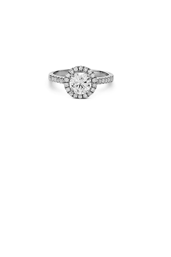 MOISSANITE ROUND 6.5MM HALO RING - WOMEN