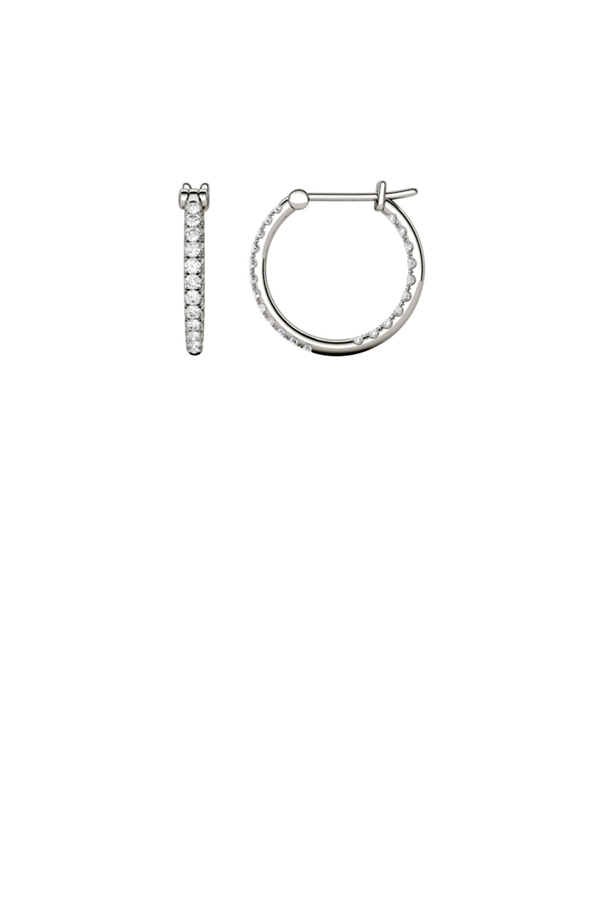 MOISSANITE HOOP EARINGS - WHITE GOLD