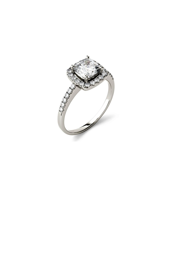 MOISSANITE CUSHION ENGAGEMENT RING