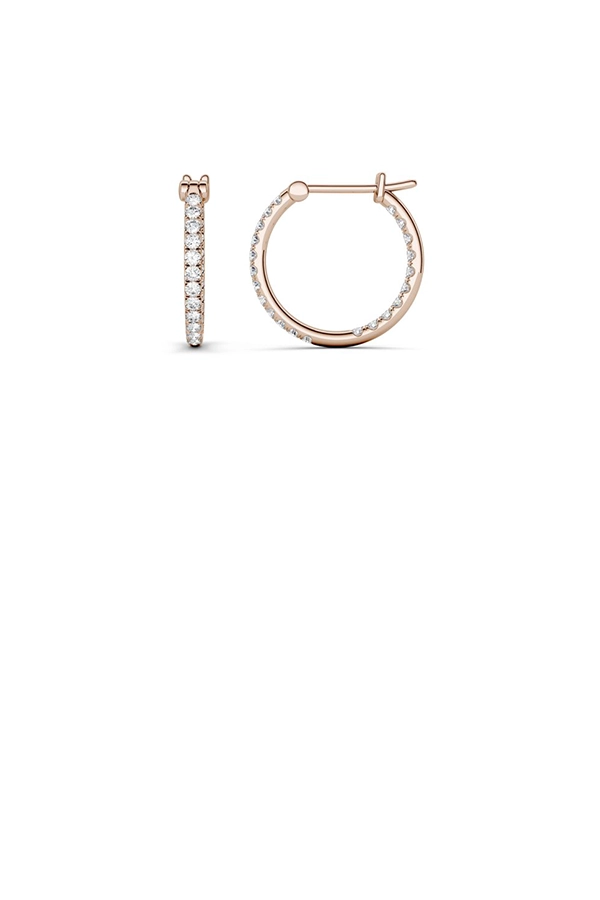 MOISSANITE HOOP EARINGS - ROSE GOLD